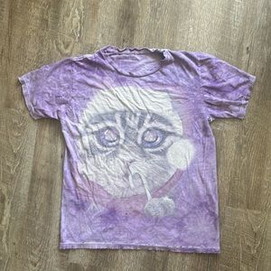 The Mountain - Vintage Christmas Cat Tee - Tie Dye